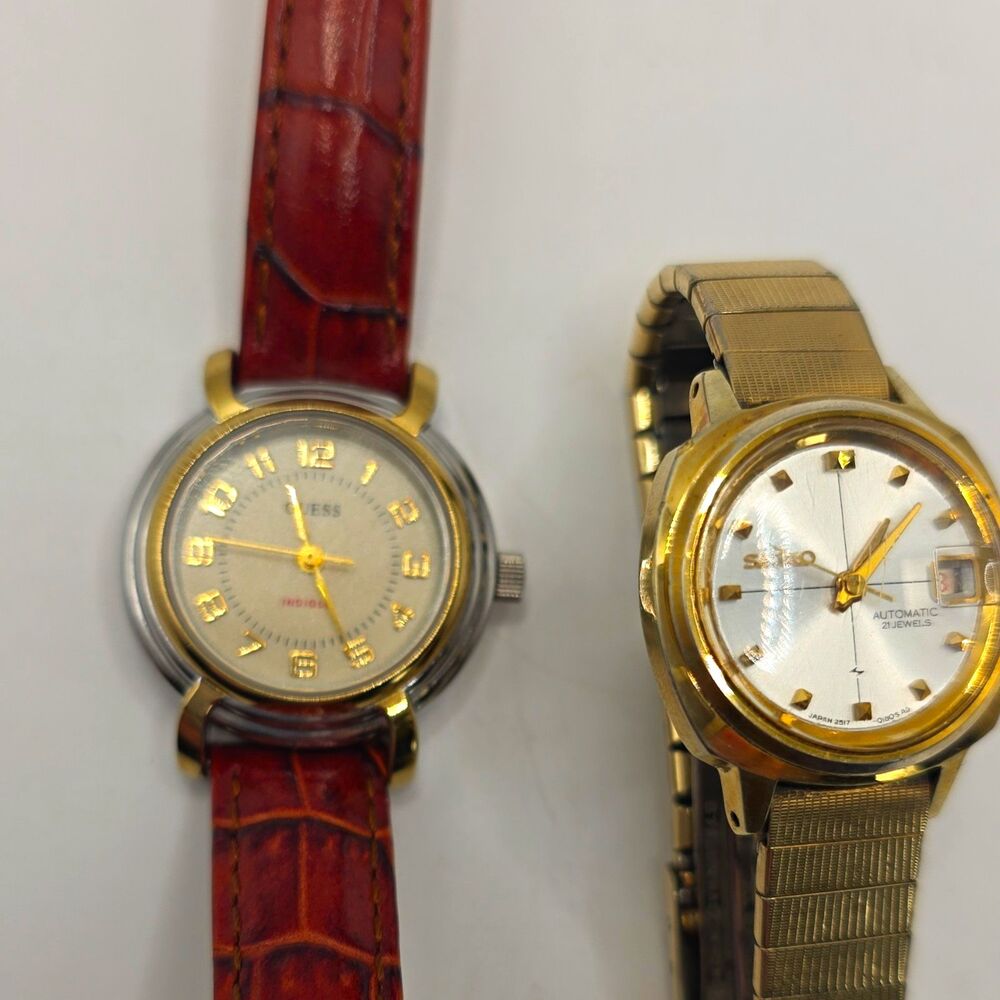 Seiko Automatic ladies watch and non functioning Guess for project watch
